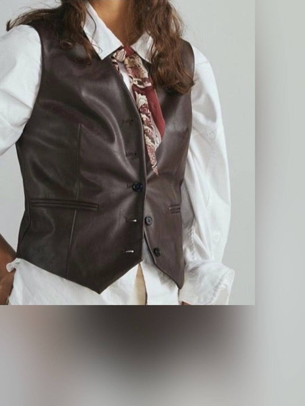 Hutch for Anthropoligie Brown Vegan Leather Vest